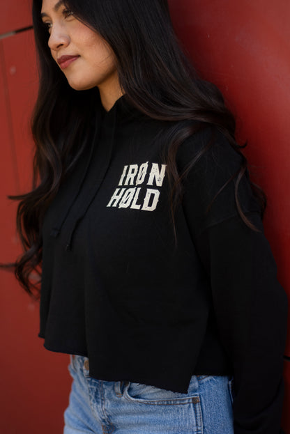 CROP HOODIE | IRØNHØLD | BLACK