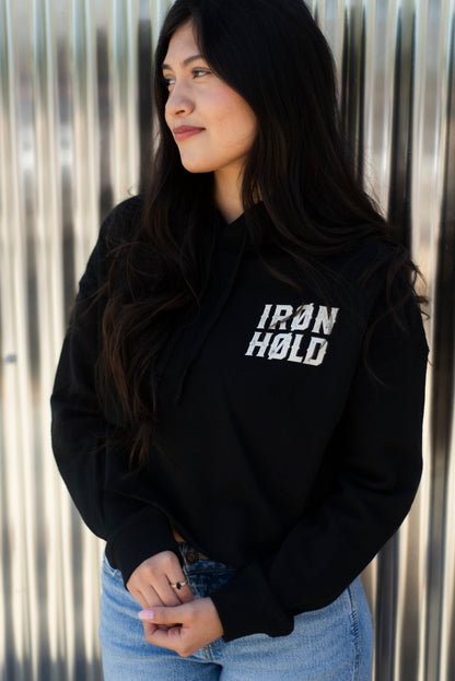 CROP HOODIE | IRØNHØLD | BLACK