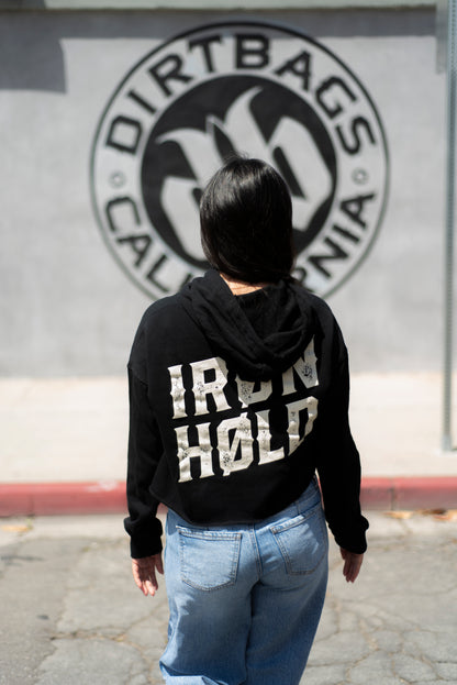 CROP HOODIE | IRØNHØLD | BLACK