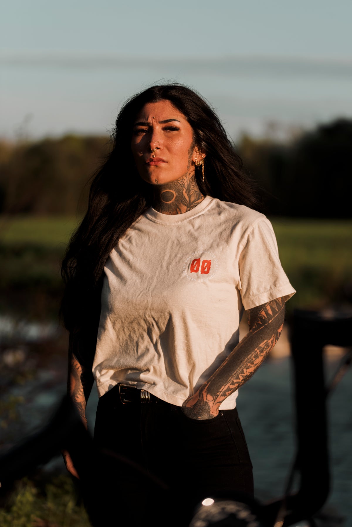 BOXY TEE | ØØ MOTORCYCLE | IVORY
