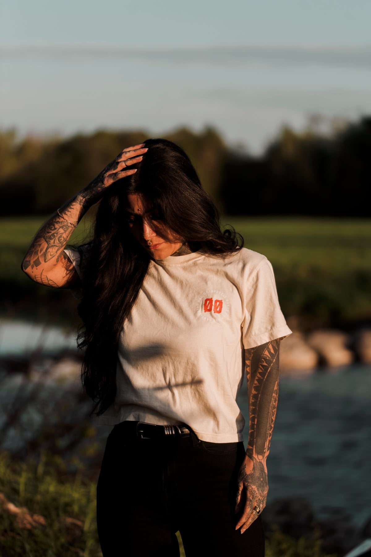 BOXY TEE | ØØ MOTORCYCLE | IVORY