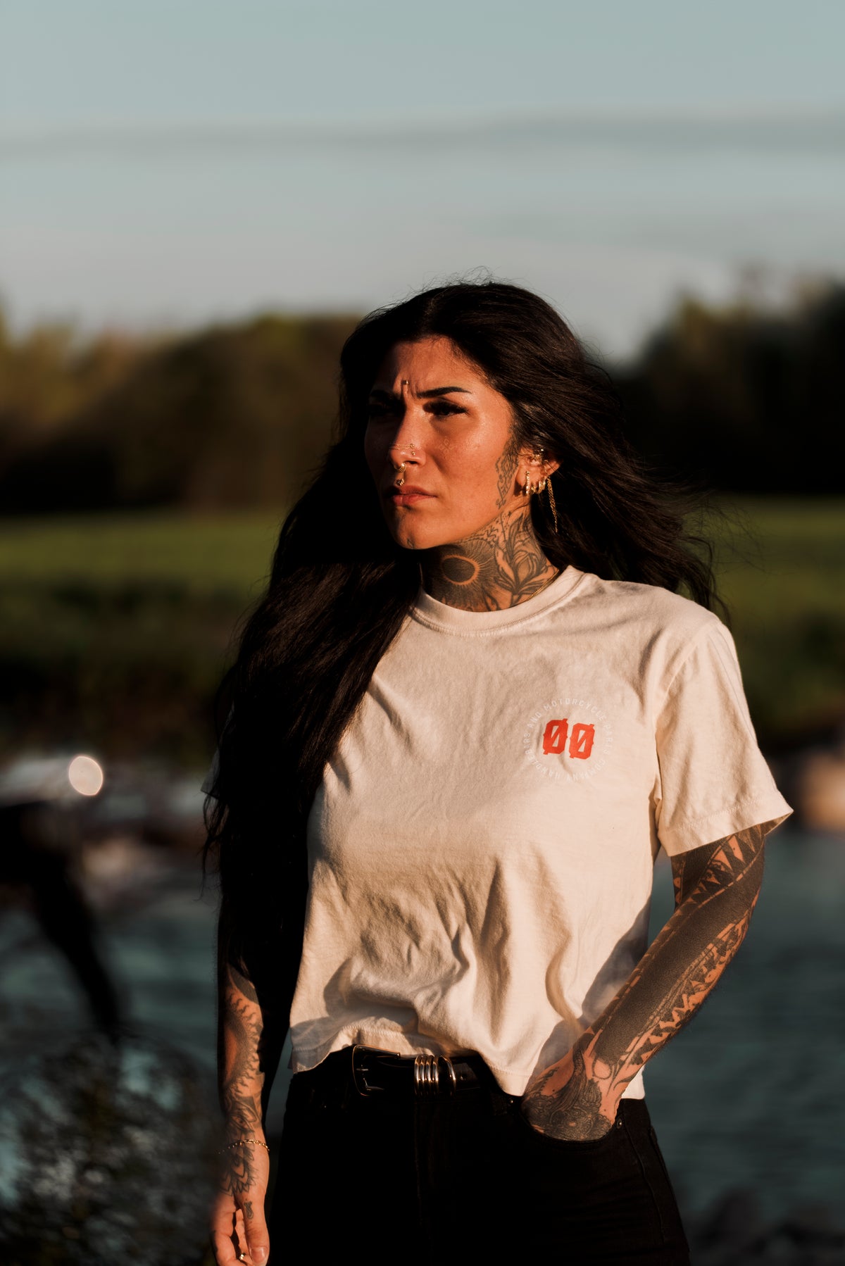 BOXY TEE | ØØ MOTORCYCLE | IVORY