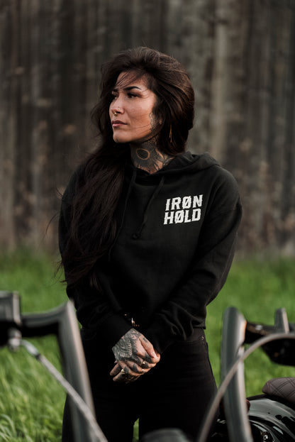 CROP HOODIE | IRØNHØLD | BLACK